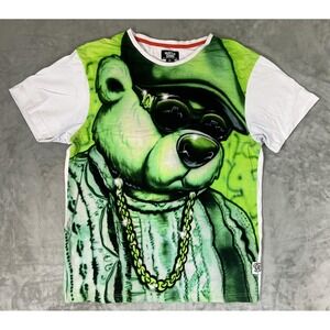 Hustle Gang Shirt Mens XL Airbrush Bear Graphic Streetwear Short Sleeve HN9801